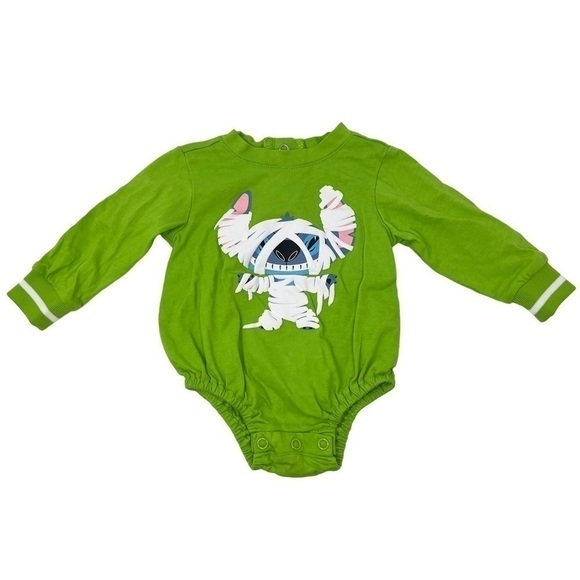 Disney Green Mummy Stitch Long Sleeve Bodysuit - Picture 1 of 4